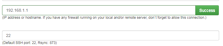 Backup manager remote connection success